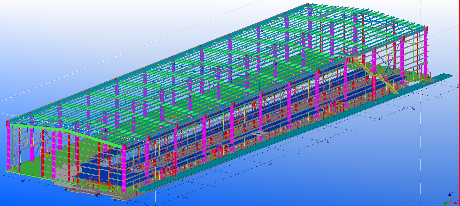 Maintenance facility steel model in Chadwick WA