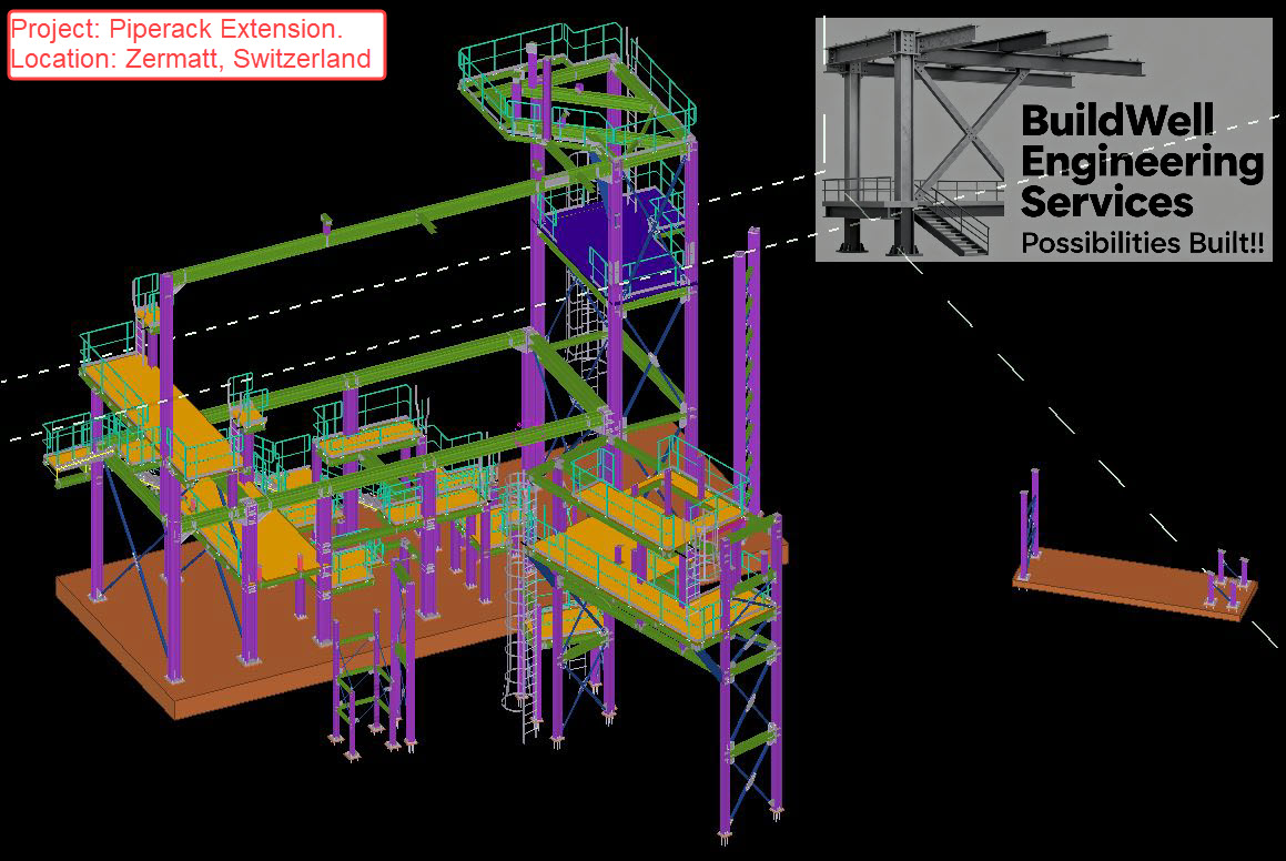 Piperack extension steel model in Switzerland