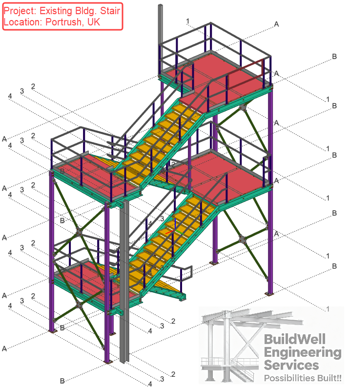 Stair tower steel model in the UK